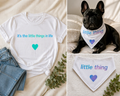 Matching Dog & Owner Shirt + Bandana Set – “Little Things”