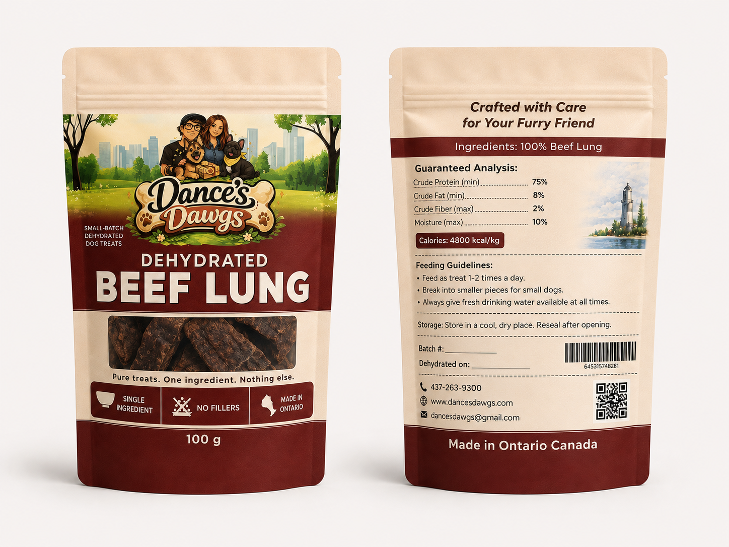 Beef Lung– 100g Dehydrated Dog Treats